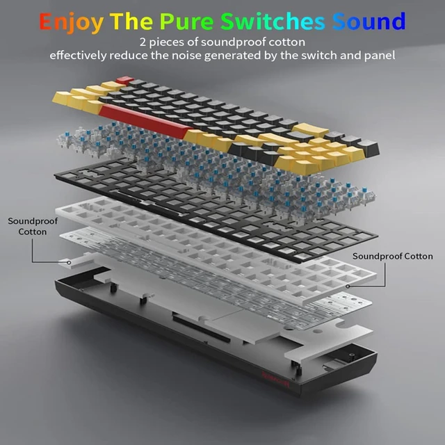 K688 RGB USB Mini Mechanical Gaming Keyboard Blue Switch 78 Keys Wired Detachable Cable,Portable for Travel PC Laptop 3