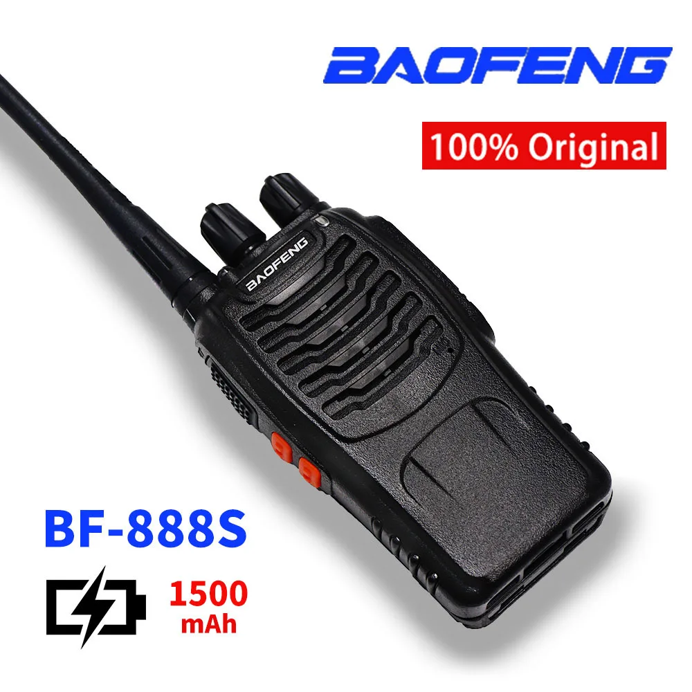 2PC Walkie Talkie BF-888S Baofeng Two Way Radio Station UHF 400-470MHz Walkie-Talkie Set bf888s With Earpiece Portable Ham Radio