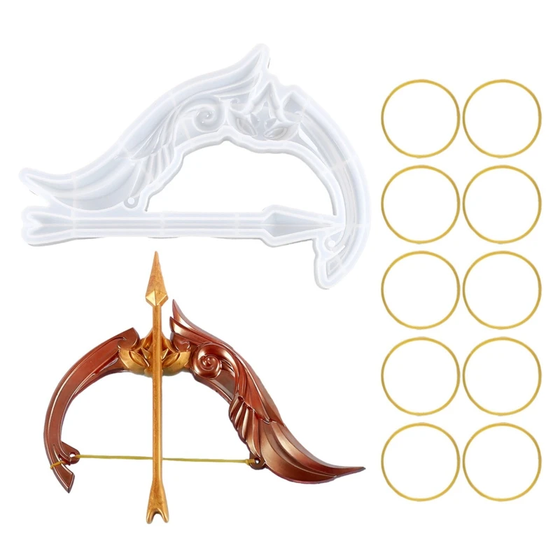 

Силиконовые формы в виде лука и стрелы из эпоксидной смолы, литые формы с 10 резинками для домашнего декора комнаты, свадебные поделки