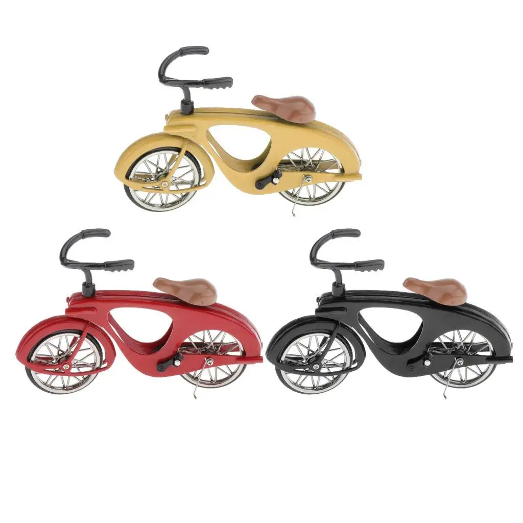 

1:14 Scale Diecast Vintage Bike Miniature Model Home Office Desktop Ornament Shelf Display Collectible Gift