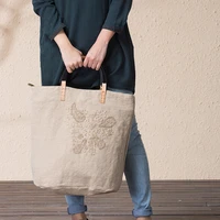 embroidered ladies canvas shoulder bag female vintage large tote bags ethnic travel shopping bag women simple linen handbags