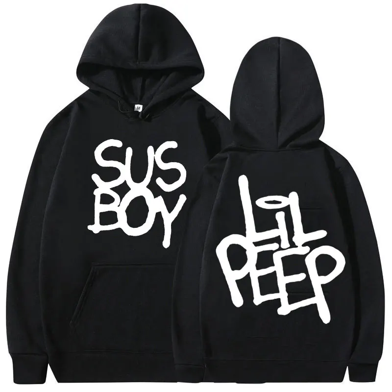 

Rapper Lil Peep Sus Boy Print Graphic Hoodie Men Women Hip Hop Oversized Sweatshirt Fashion Fleece Pullover Hoodies Streetwear
