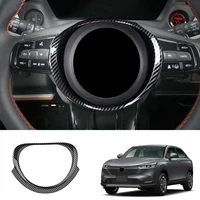 for honda vezel hr v hrv 2021 2022 interior car carbon fiber steering wheel ring panel cover trim decoration frame