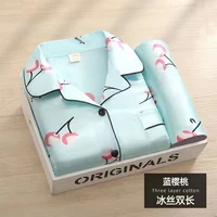 2022 new pyjamas ice silk pijamas cardigan suit long sleeved sets womens outfits korean version pijama mujer verano sleepwear5xl