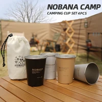 new arrival ultralight camping cup set 4pcs 350ml tableware travel cups outdoor picnic drink cups water mugs
