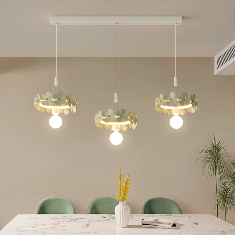 

Modern Creative Fourleaf Grass Chandelier Lights For Living Dining Room Bedroom Study Indoor Dimmable Home Deco Lamps