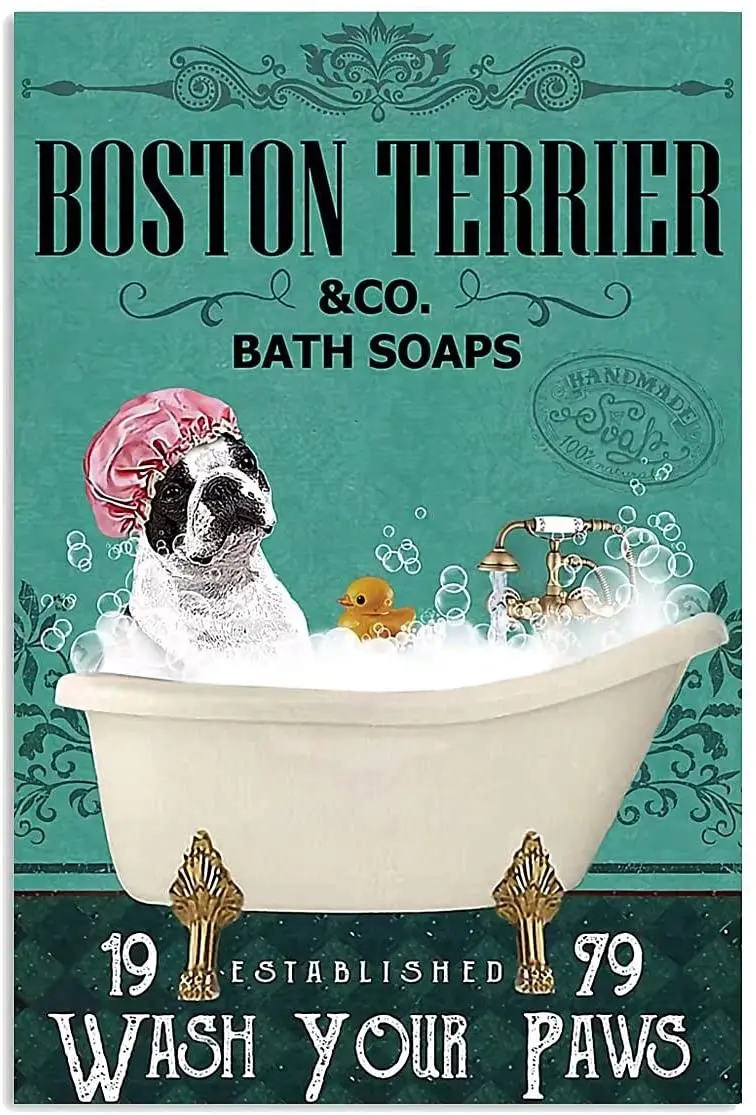 

Собака металлический жестяной знак Terrier Co. Мыло мыть ваши лапы Забавный плакат для кафе ванная, туалет, кухня гостиная домашнее искусство ст...
