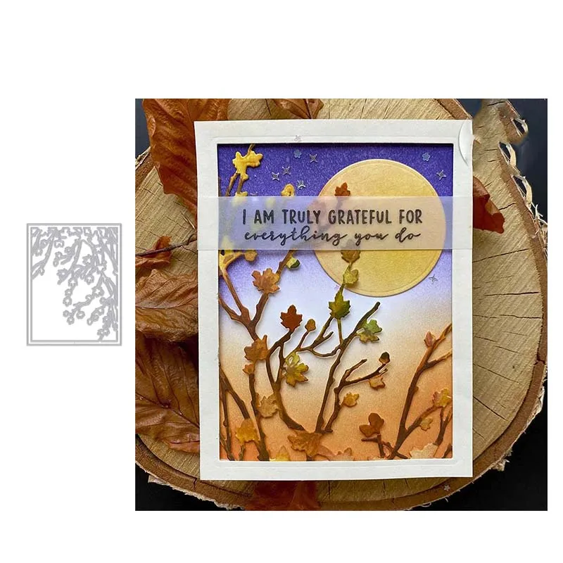 

Branch Rectangle Border Metal Cutting Dies Craft for Scrapbooking Handmade Knife Mould Blade Punch Stencils Dies Cut Model Decor