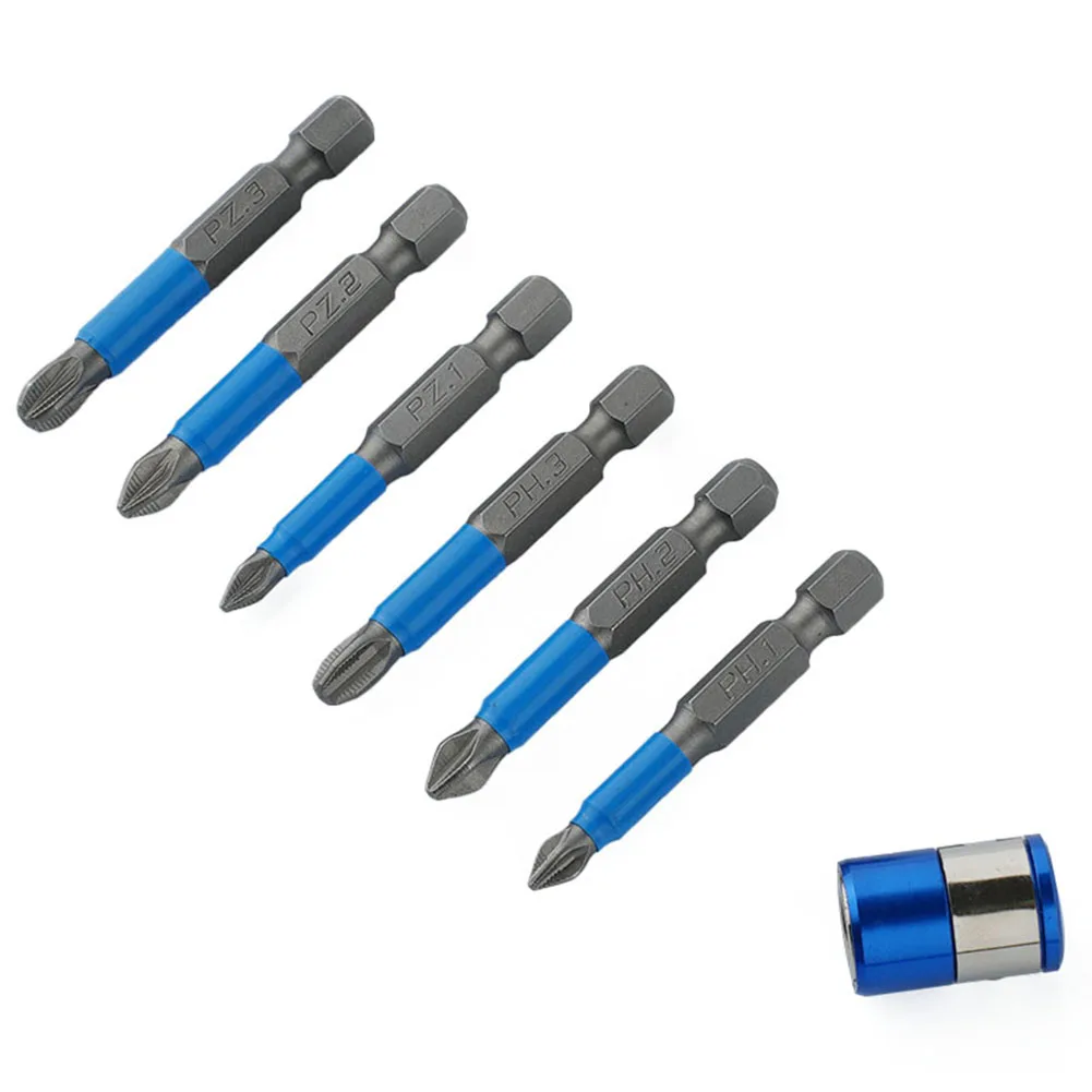 

Set Screwdriver Bit 50mm Length 6Pcs/Set Alloy Steel Anti Slip High Snap PH1/PZ1/PH2/PZ2/PH3/PZ3 Wear Resistance