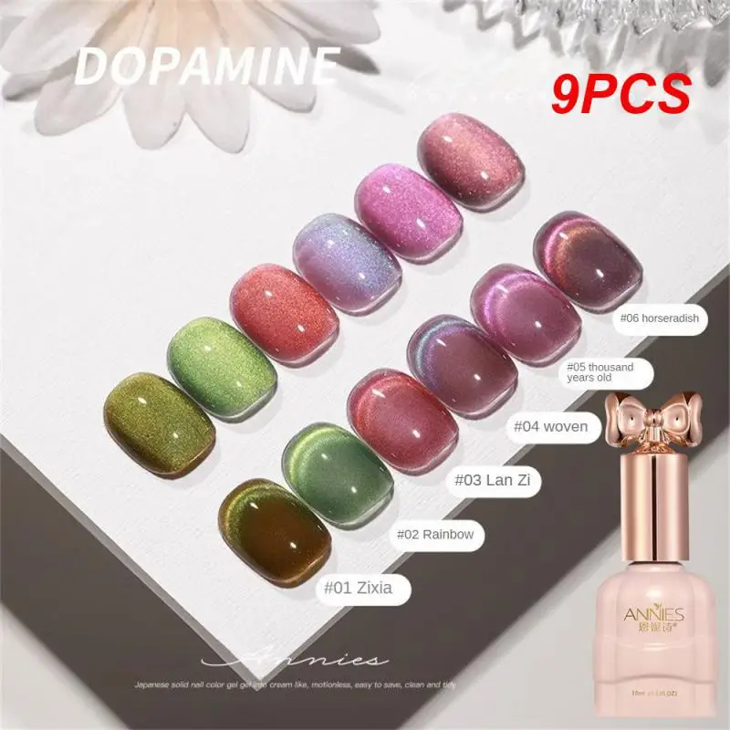 

9PCS 10ml Cat Eye Magnetic Gel Crystal Rainbow Nail Polish Glitter Effect Semi Permanent Soak Off UV Gel Varnish Manicure Nail