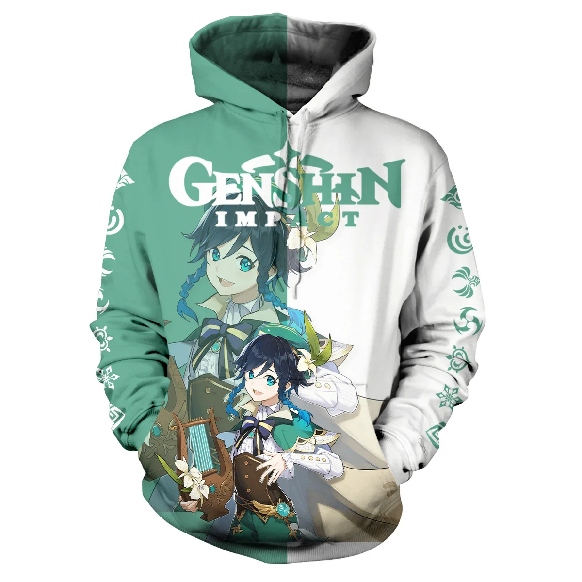 

Толстовки Game Genshin Impact Keqing, Повседневный пуловер с принтом для косплея, уличная одежда, милый мультяшный свитшот для детей и взрослых