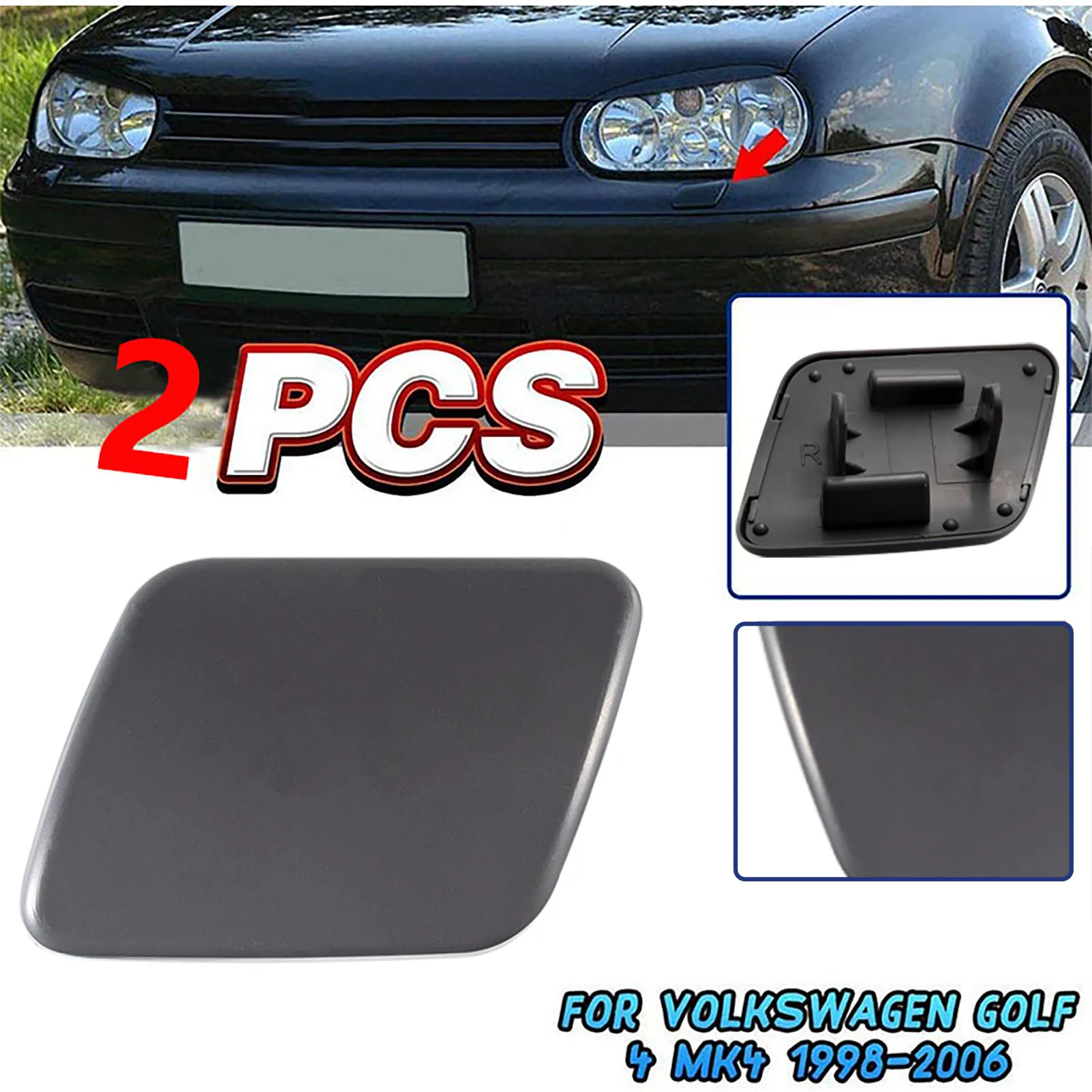 

2 шт., колпачки для омывателя передних фар VW Golf 4 1998-2006 1J0955109A