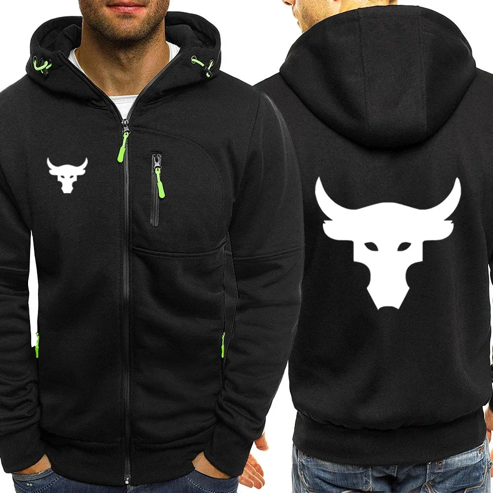 Мужская толстовка с капюшоном Dwayne Johnson принтом логотипа брама быка весна-осень 2024