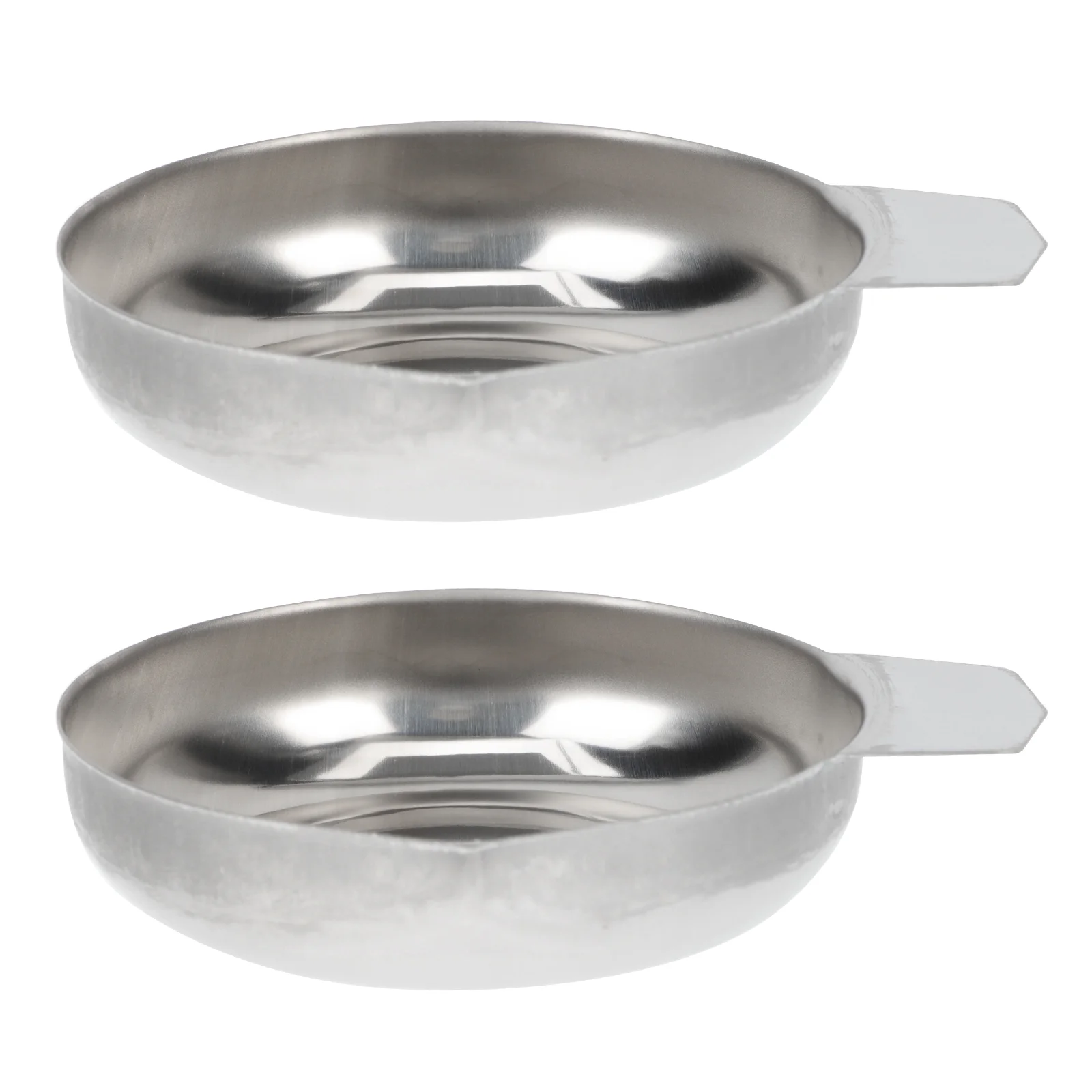 

2 Pcs Stainless Steel Weighing Pan Carat Scale Trays Digital Food Electronic Accessory Mini Rack Measuring Cup Dish Pet