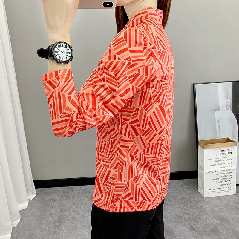 2023 New Summer Quick Dry Elastic Long Sleeve Casual T-Shirts Women's Skin/Sun/UV Protection Hiking Workout Gym Shirts Outdoor