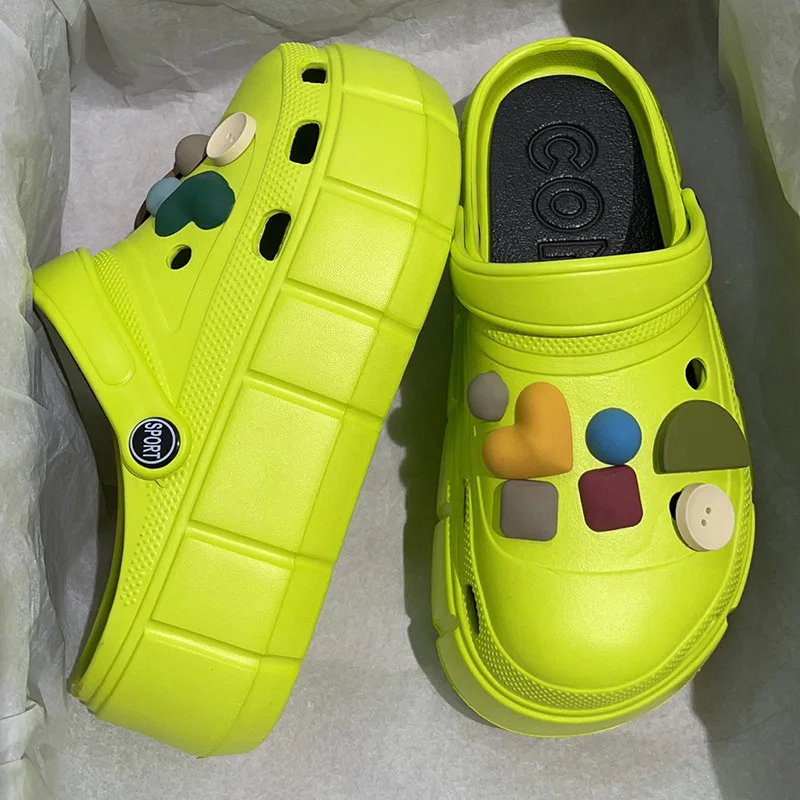 Comwarm Fashion Women Slippers Outdoor Clogs Thick Platform Sandals Feamle Summer EVA Non-slip-slip Flip Flops Home Garden Shoes