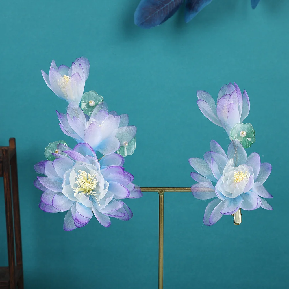 Новый античный ручной работы оригинальный дизайн Hanfu головной убор фиолетовый