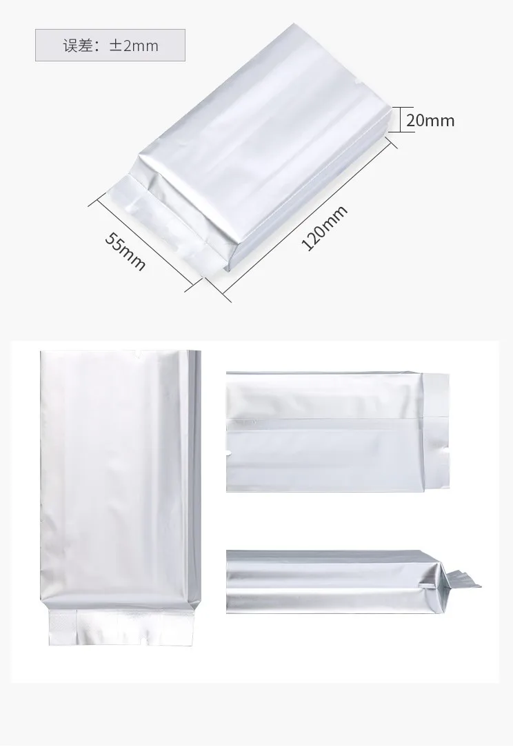 5.5X12cm 12g Aluminum Foil Bag Vacuum Sachet For Food Packaging Pouch Mylar Bag Side Gusset Matte Vacuum Hops Pouch Sample Free images - 6