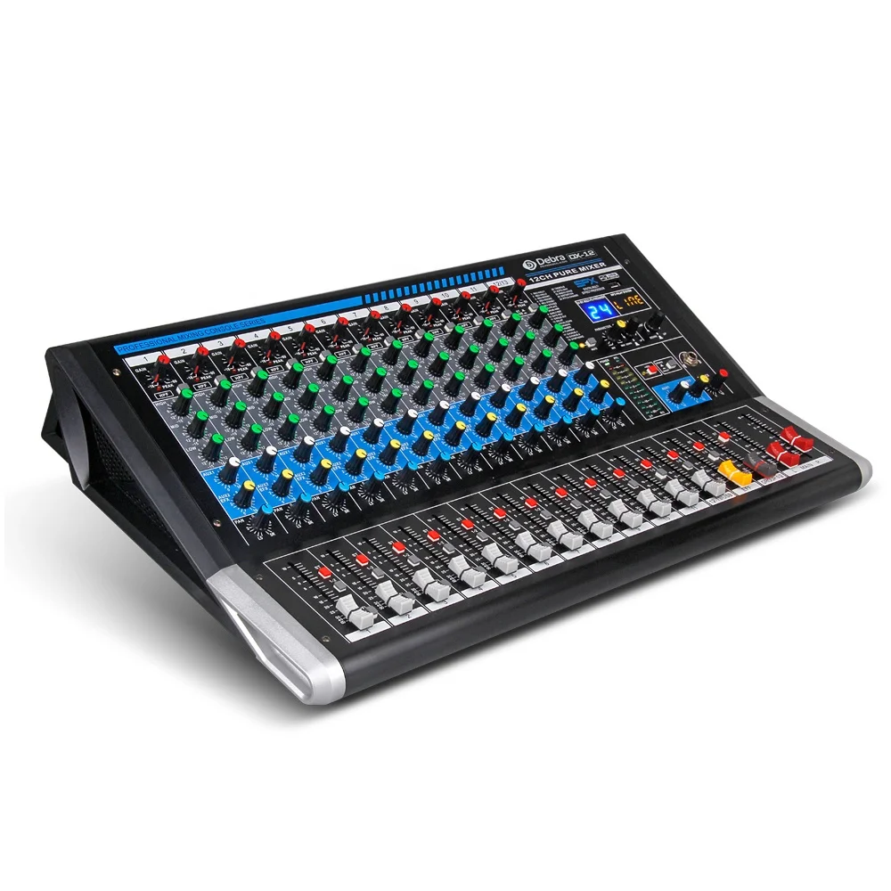 

Debra DX-12 12channel professional Multifunction mixer DJ console with 24Dsp REVERB SPX for stage singing karaoke