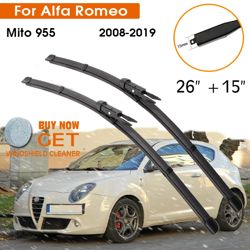 

Щетка стеклоочистителя для Alfa Romeo Mito 955 2008-2019 лобовое стекло резиновая силиконовая заправка стеклоочиститель 26 "+ 15" LHD RHD аксессуары
