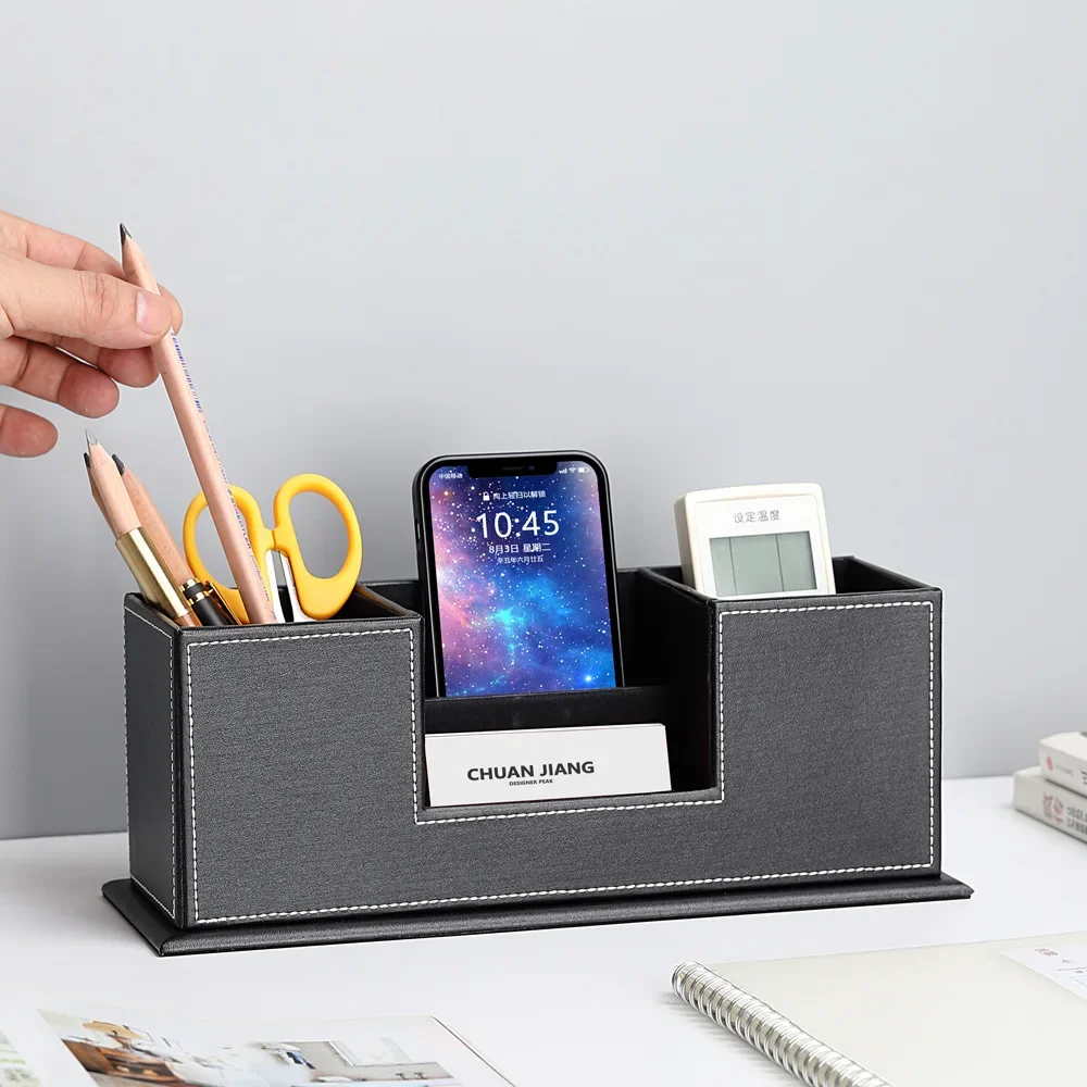 Кожаные канцелярские принадлежности деревянный держатель для ручек