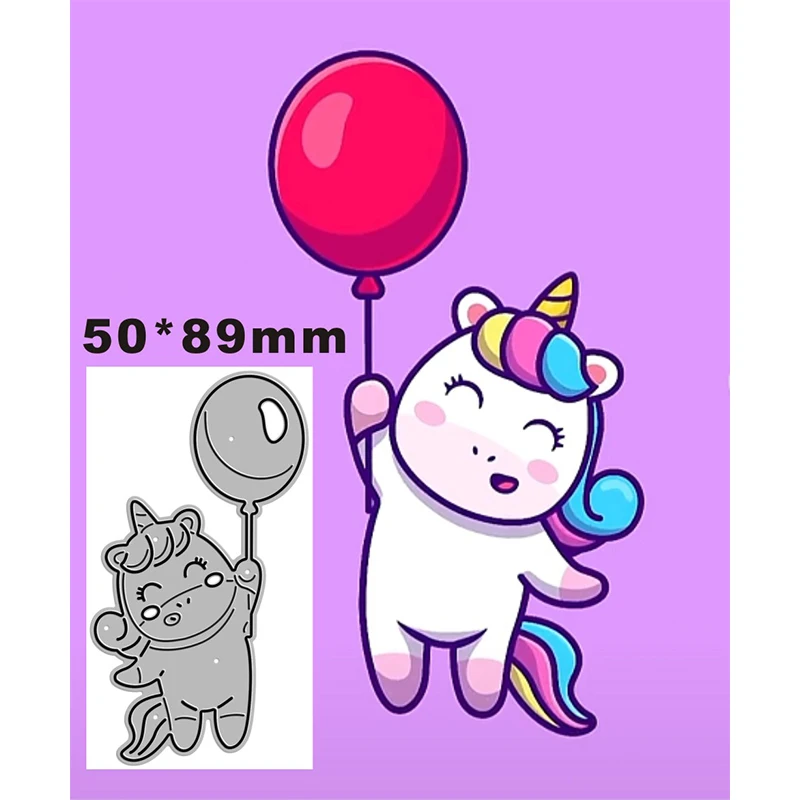 

2021 New Cute Horse Animal Balloon Metal Cutting Dies for Scrapbooking Paper Craft and Card Making Embossing Decor No Stamps