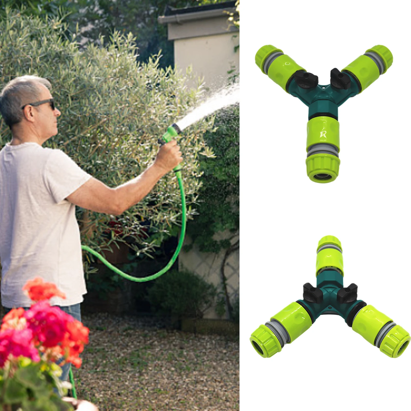 

Hose Connectors Garden Hose Y Splitter 3 Way Hose Connector Splitter No Leaking 3 Way Water Faucet Splitter Hose Y Splitter For