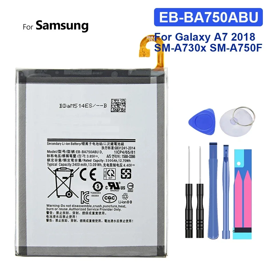 Аккумулятор EB-BA750ABU для Samsung GALAXY A10 A7 2018 A105F A730 X SM-A750F SM-A730X Galaxy A8S A750f G8870 M10 F M10F