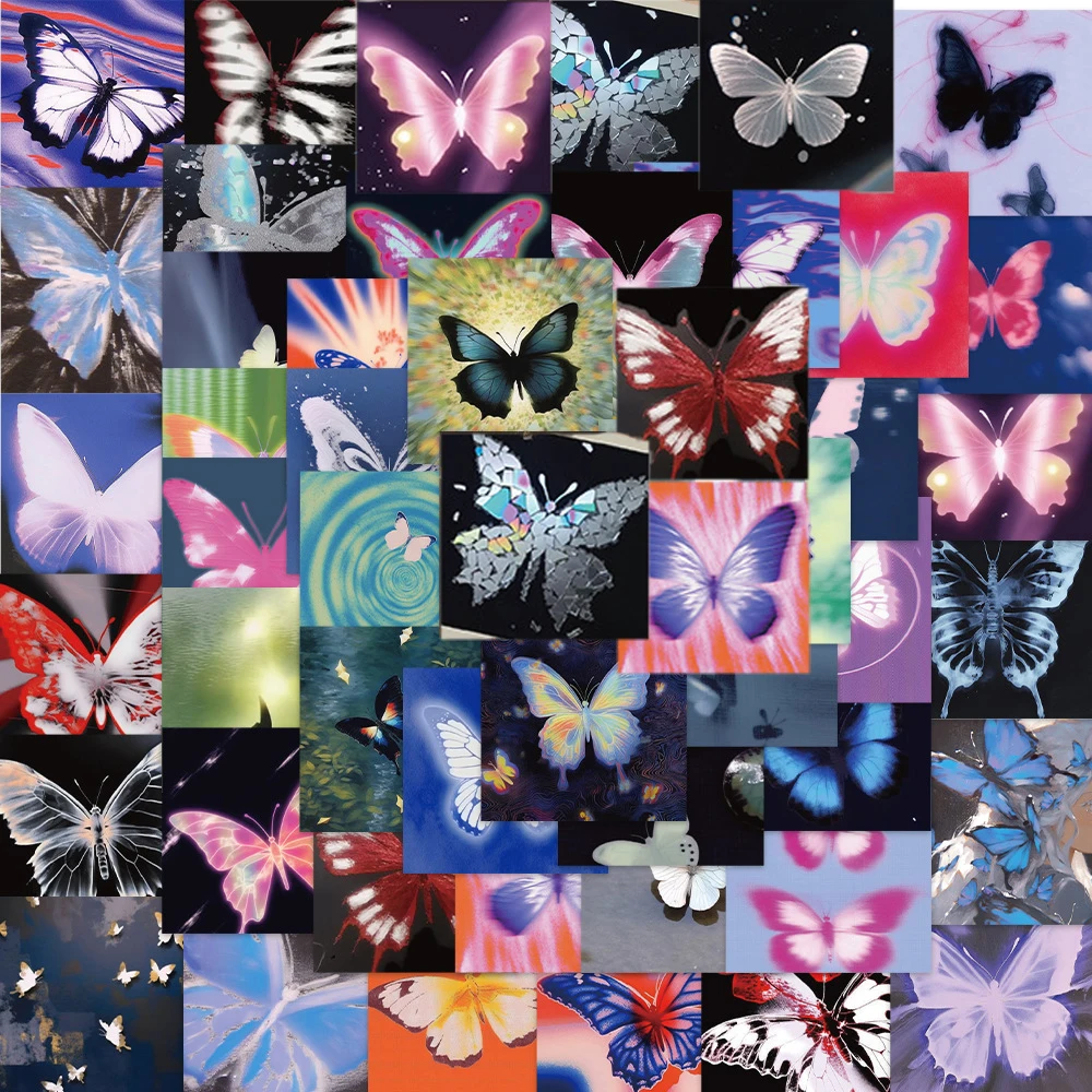 

10/50Pcs Cartoon Cute Butterfly Varied Graffiti Stickers DIY Waterproof Travel Luggage Notebook Phone Backpack Decoration Decals