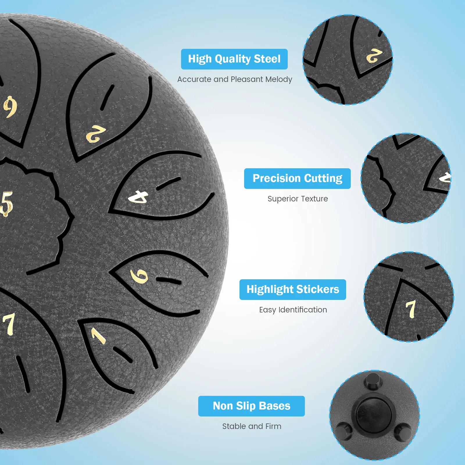 6 дюймов 11 примечаний дождь барабан для улицы долго держится язык экологически