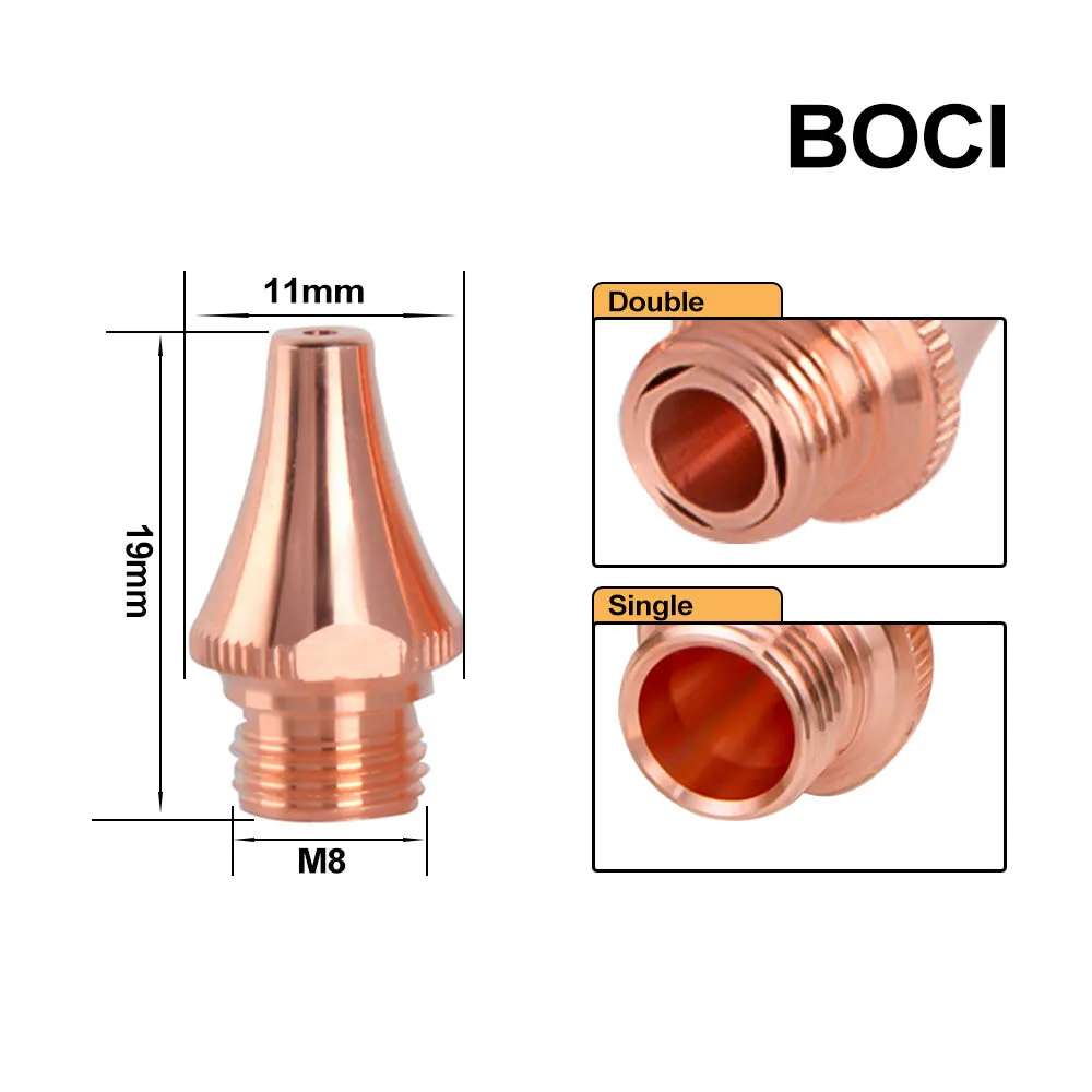10 шт. лазерных насадок BOCHU 3D M8 H19 D11, калибр 1.0-5.0, для трубчатых фасочных насадок, для лазерных режущих головок BOCHU BLT421T BLT441T BLT461T (art.: 3920d975ca370) - 3920d975ca370