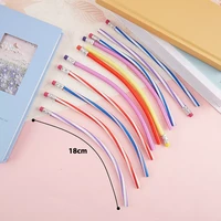 10pcs colorful magic bendy flexible soft pencil with eraser student pen kawaii school christmas stationery writing supplies