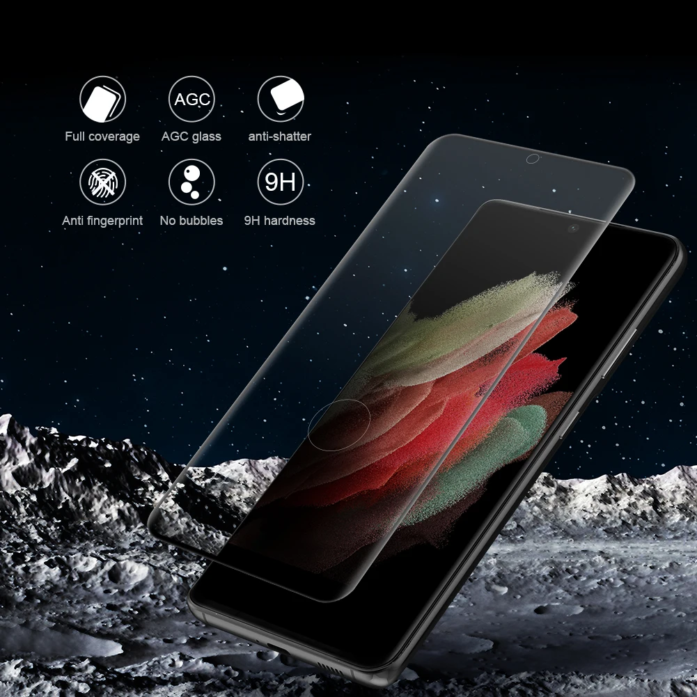 Защита экрана Nillkin 3D CP + MAX для Samsung Galaxy S21 ультратонкое покрытие закаленное стекло