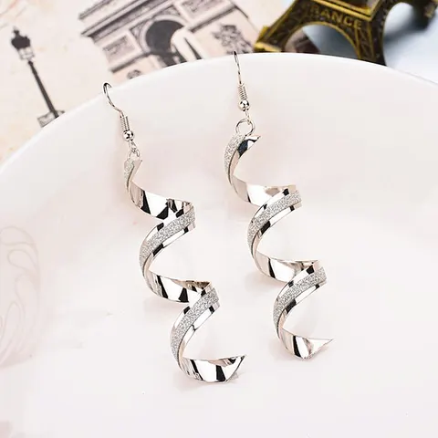 Спиральные серьги из меди Flowery Fire