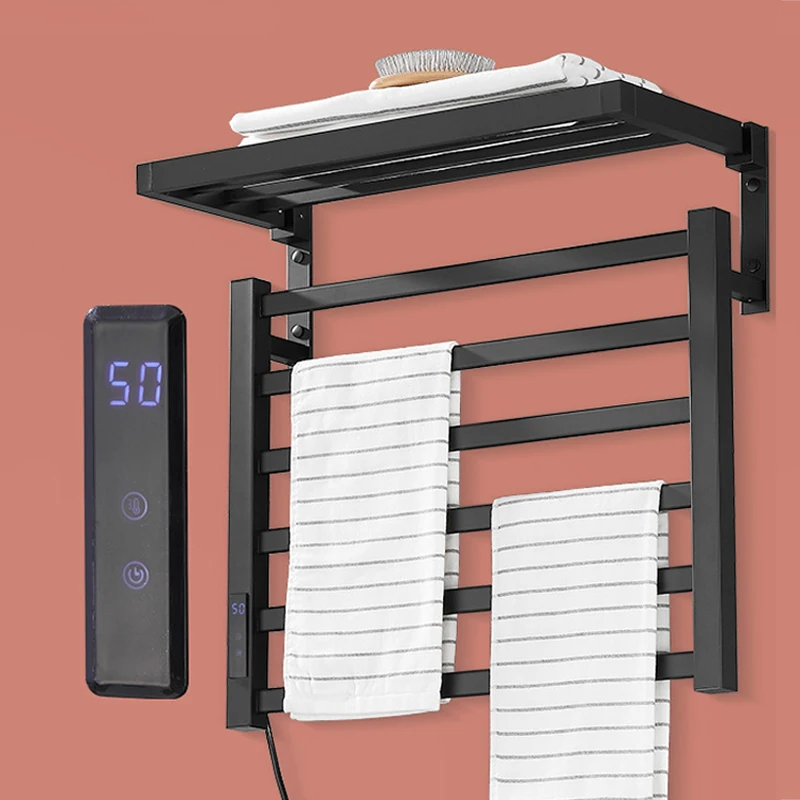 OXG черно-белая электрическая вешалка для полотенец с цифровым сенсорным дисплеем