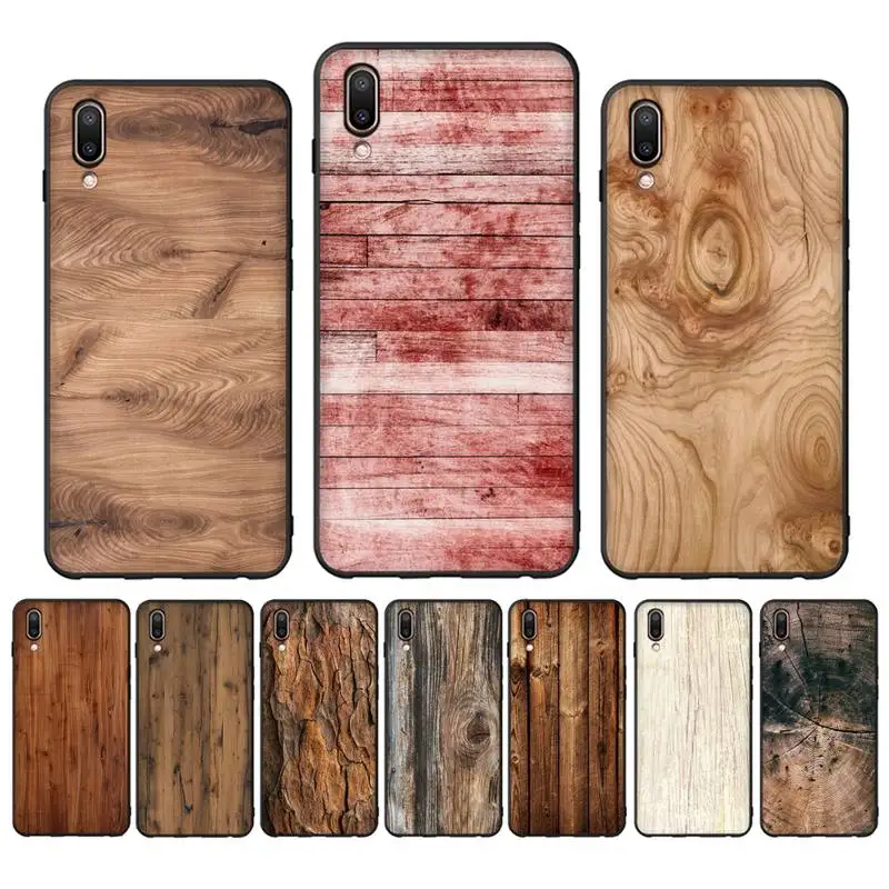

Babaite Wood textures Phone Case for Vivo Y91C Y11 17 19 17 67 81 Oppo A9 2020 Realme c3