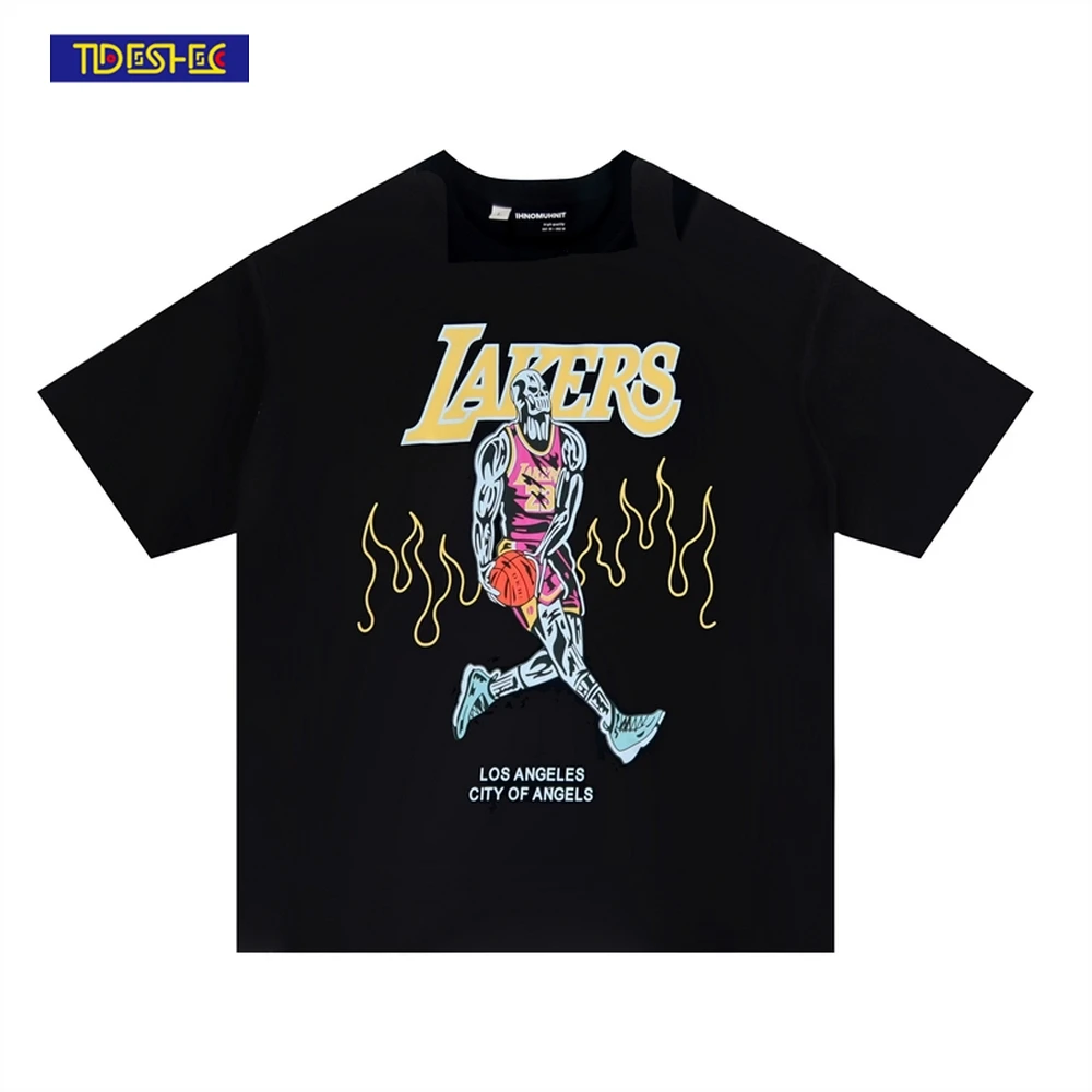 

Hip Hop Oversize T-Shirt Mens Streetwear Basketball Robot Printed T Shirt 2022 Summer Men Harajuku Tshirt Short Sleeve Tops Tee
