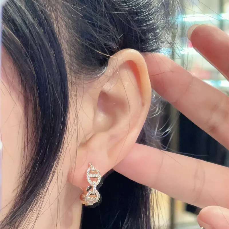 S925 Silver Pig Nose Necklace Earrings Women Summer Versitile Fashion Simple Choker for Girlfriend Light Luxury Gift