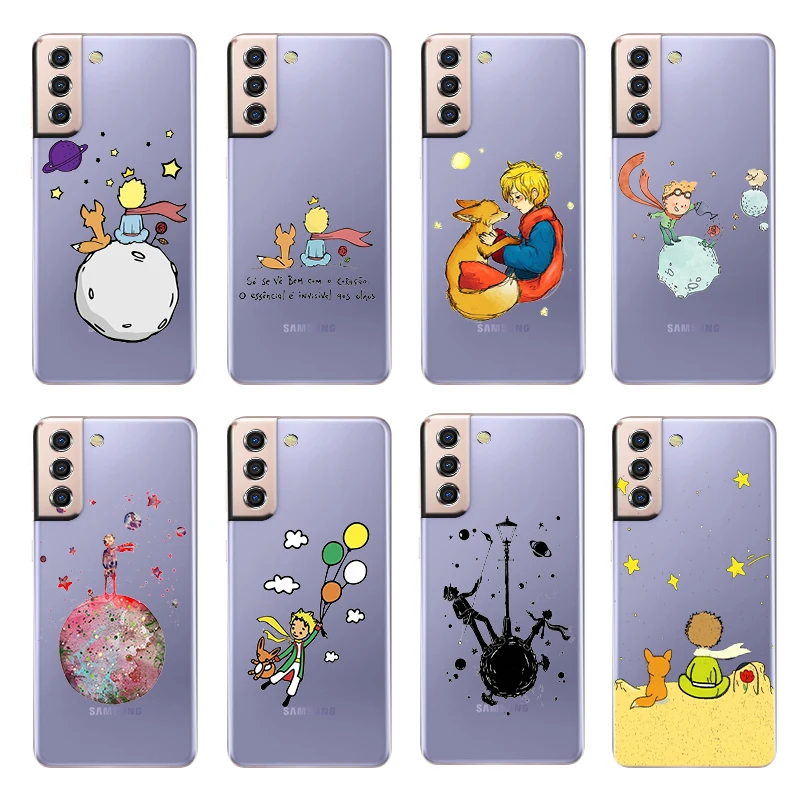 

Little Prince Anime Space For Samsung Galaxy S22 S21 S20 FE Ultra Pro Lite S10 5G S10E S9 S8 Plus Transparent TPU Phone Case