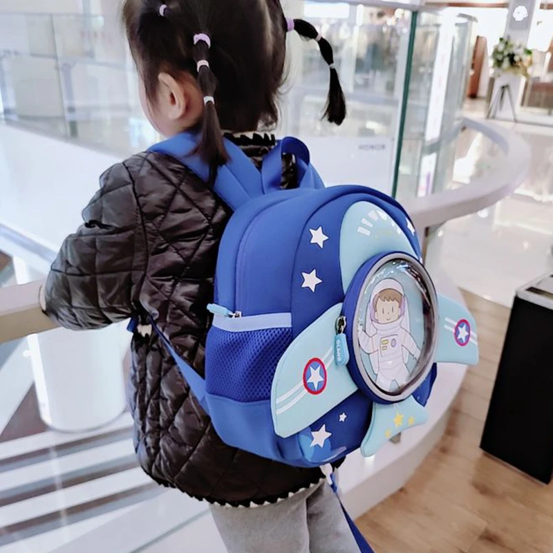 Children Backpack 3D Cartoon Airplane Kidergarten School Bags For Boys Toddler Anti-lost Kids Lightweight Bagpack Small Bookbags