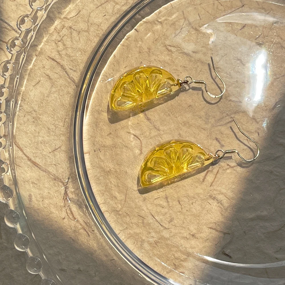 Youjuclub-оранжевые серьги с газировкой прозрачные летние сердечками для девочек