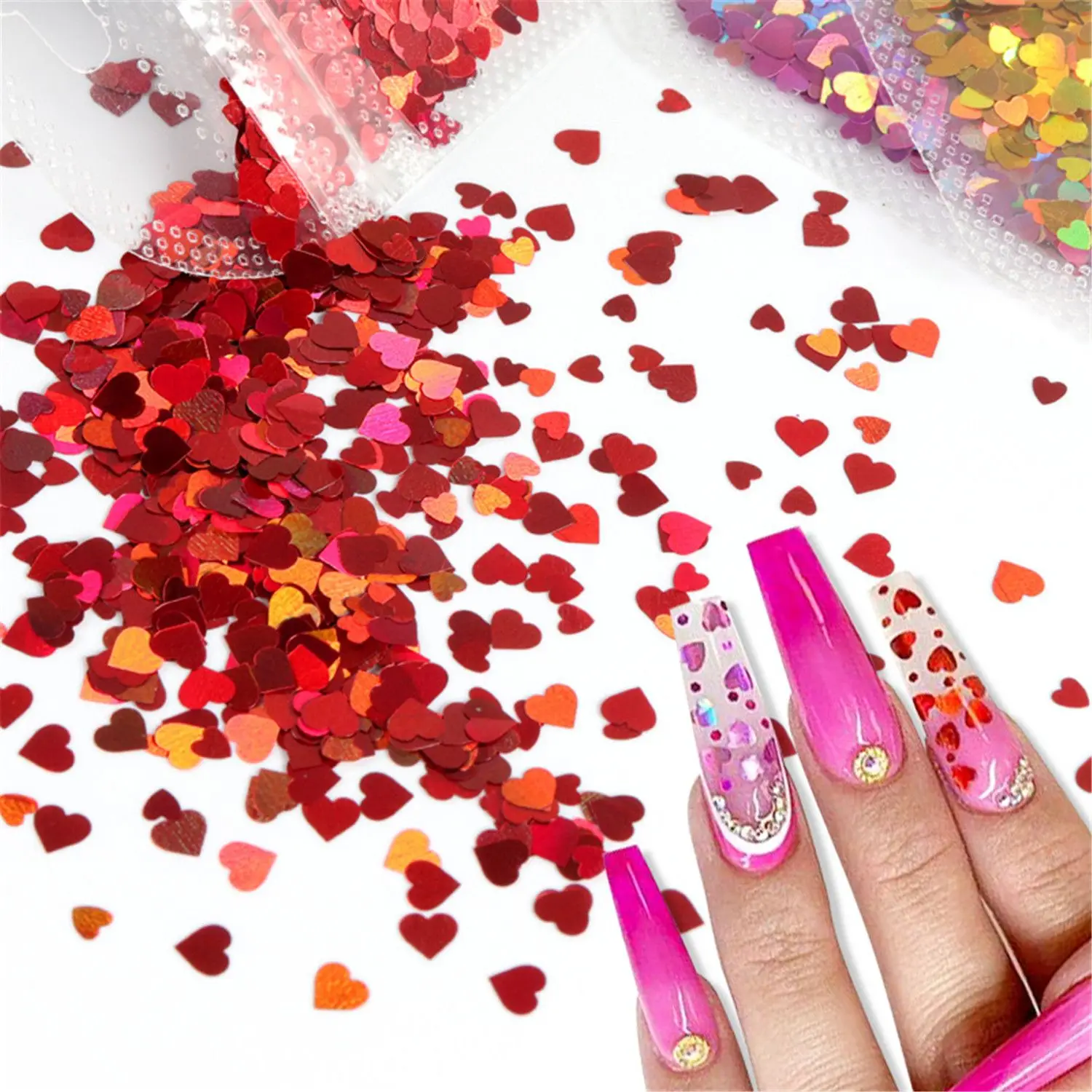 

Новые материалы для ногтей, блестящие наклейки на День святого Валентина, наклейки, украшения для ногтей