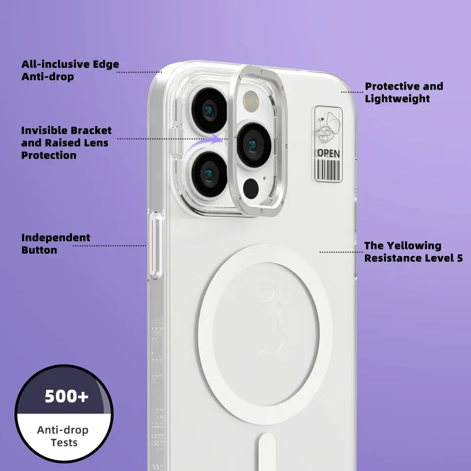 YOUNGKIT HERMI For iPhone 14 pro Max Case Magsafe Magnetic Shockproof Invisible Bracket Kickstand Matte For iphone 14 pro case