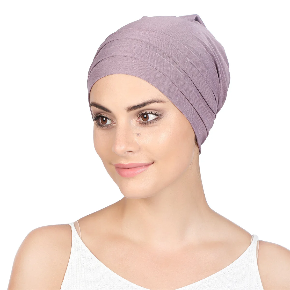 

Ramadan Muslim Hijab Caps Fahion Women's Pullover Hat Chemo Hats Hair Care Fashion Pleated Turban Bonnet