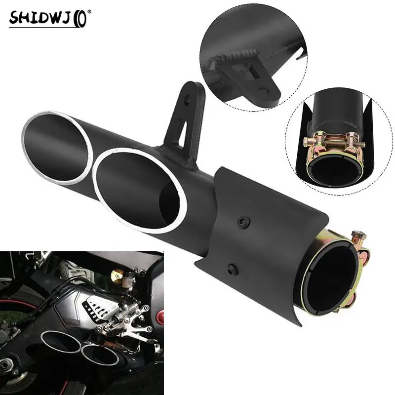 

51mm Motorcycle Stainless Steel Dual Outlet Exhaust Muffler Tail Pipe Universal Modified Motorcycle Exhaust Muffler Pipe