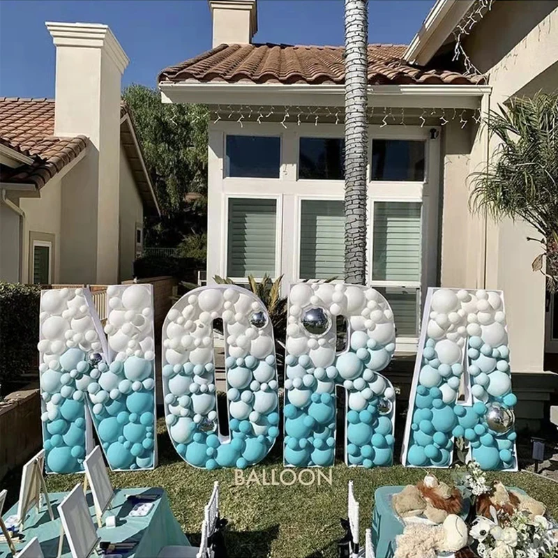 

Big Giant Number Letters Mosaic Frames for Balloon ONE LOVE BABY Birthday Anniversary Wedding Party Backdrop DIY Balloon Stand