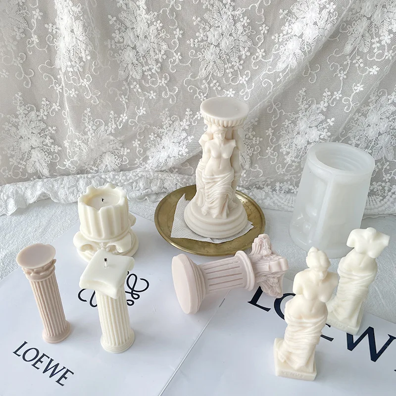 Силиконовая форма в ретро-стиле для ароматерапии и свечей штукатурный