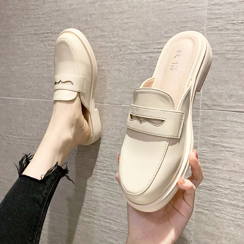 

Туфли женские на плоской подошве, лоферы из искусственной кожи, низкий каблук, без каблука, без каблука, шлепанцы, римские, резиновая обувь, б...