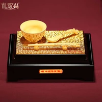 rich food and clothing rich gold rice bowls ornaments plush gold crafts living room wine cabinet decorations birthday gifts