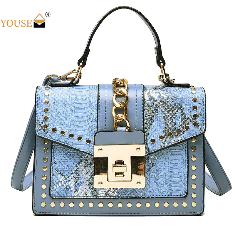 

Classic Snakeskin Pattern Shoulder Bags 2022 Fashion Square PU Leather Crossbody Bags Women Luxury Designer Handbags Sac A Main